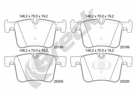 Brake Pad Set, disc brake - 25199 00 551 00 BRECK